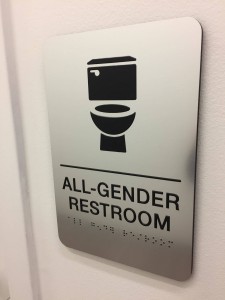 All gender restroom sign